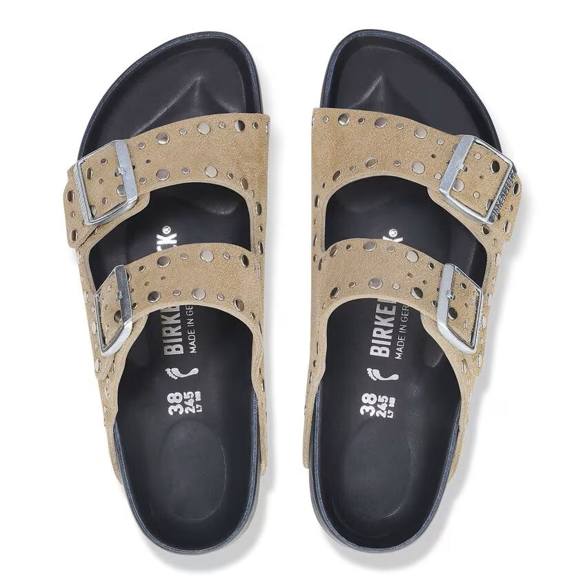 Arizona Classic Footbed : Taupe Rivets Exquisite
