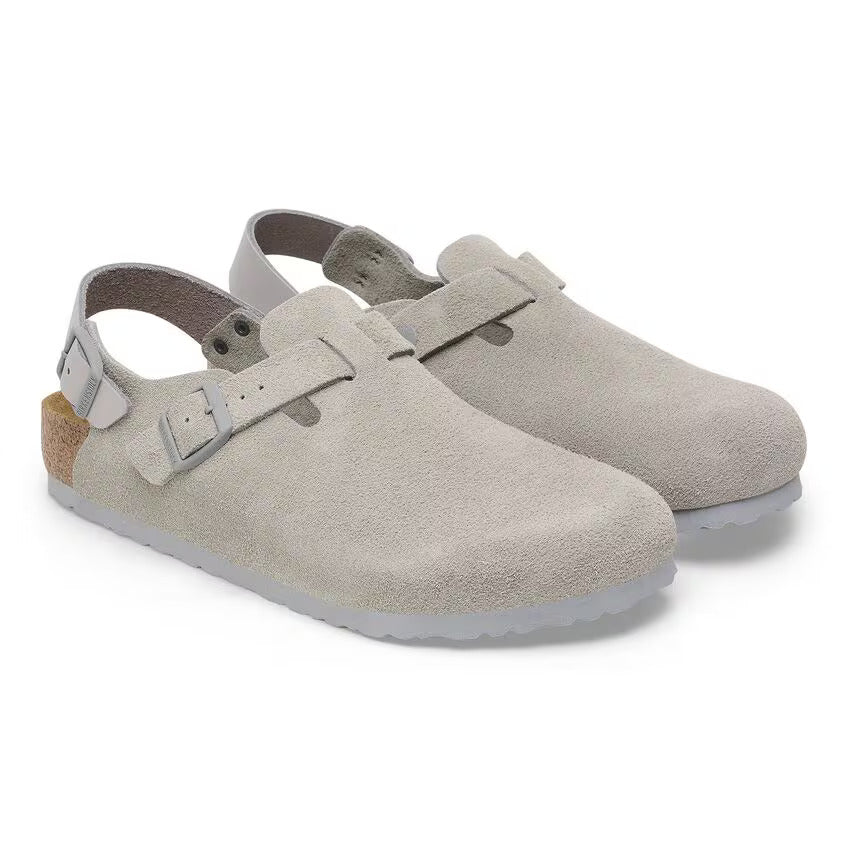 Tokio Classic Footbed : Stone Coin Suede