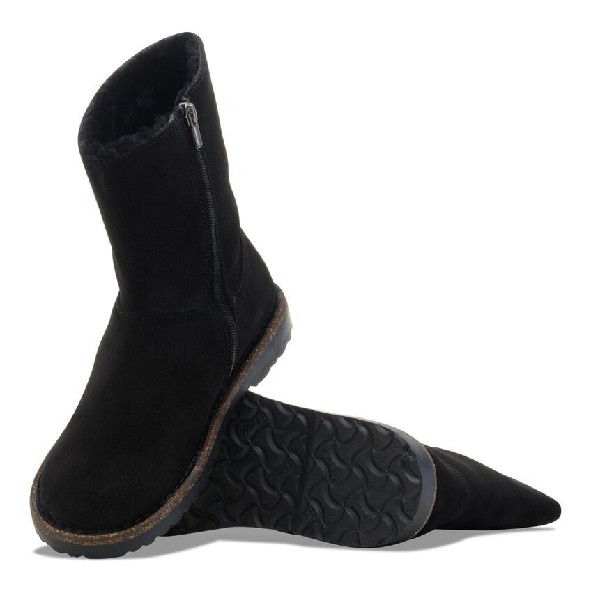 Uppsala Shearling  Zip : Black Suede