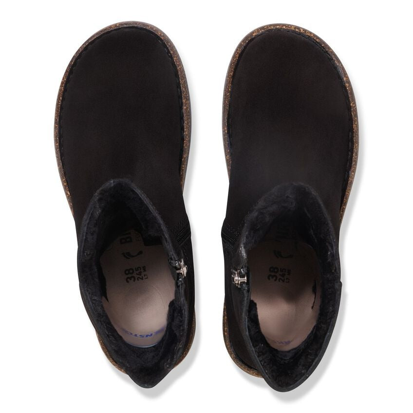 Uppsala Shearling  Zip : Black Suede
