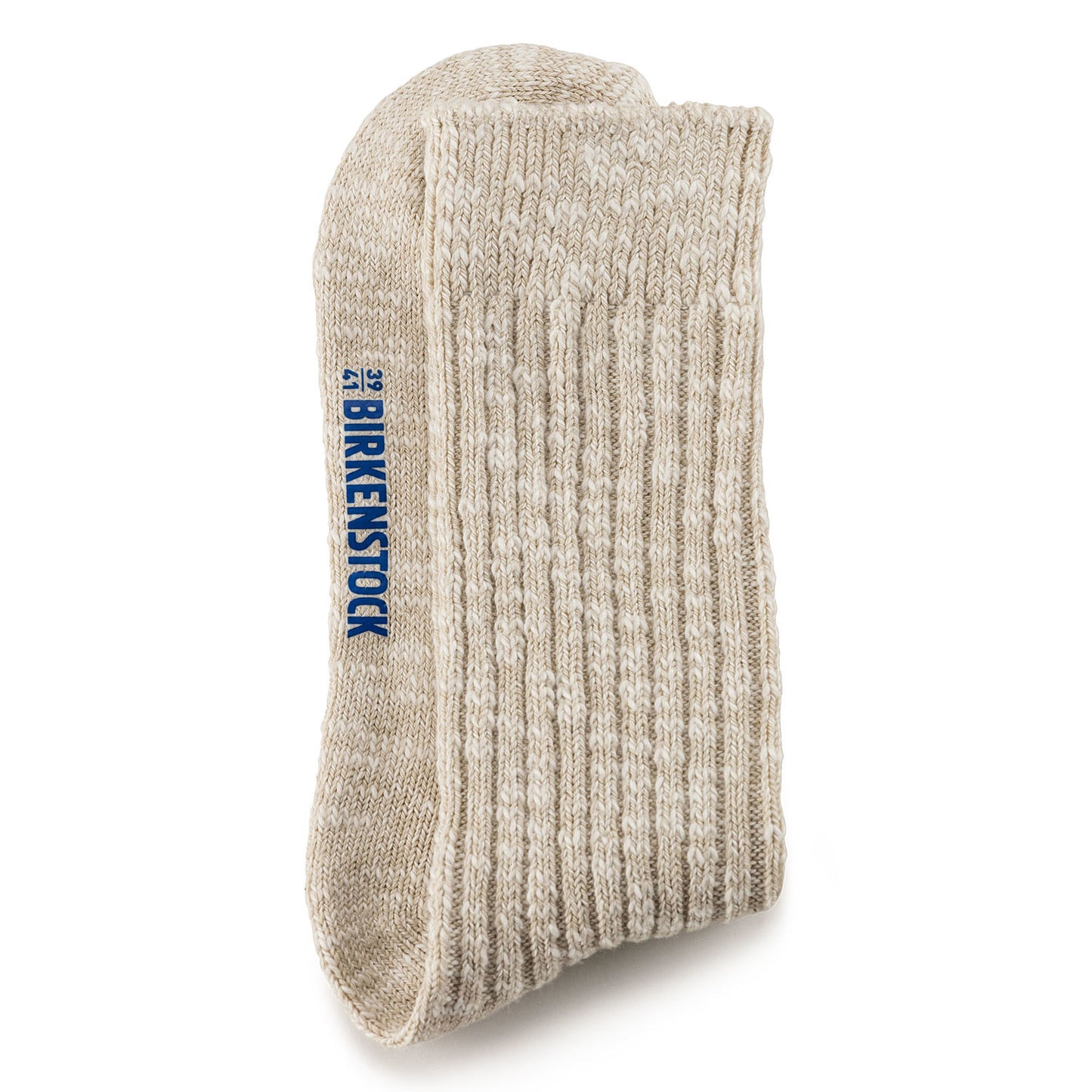 Cotton Slub Sock : Beige/White