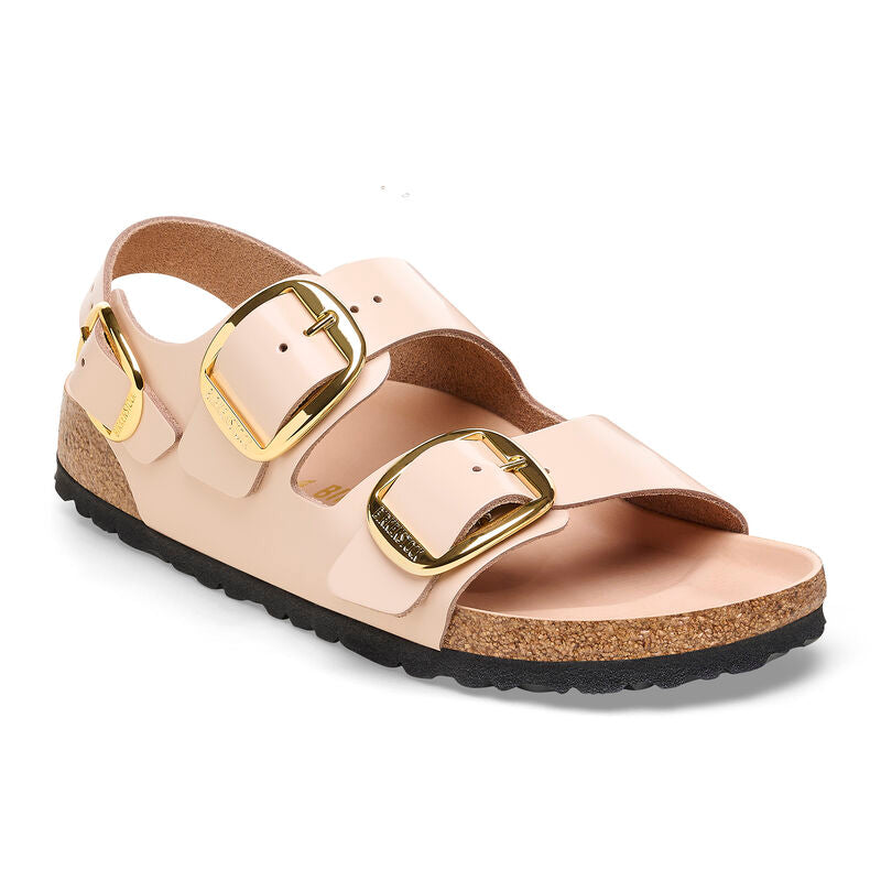 Milano Classic Footbed : Big Buckle High Shine Beige