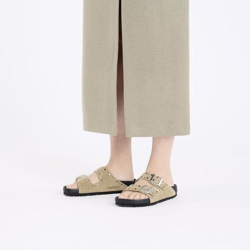 Arizona Classic Footbed : Taupe Rivets Exquisite
