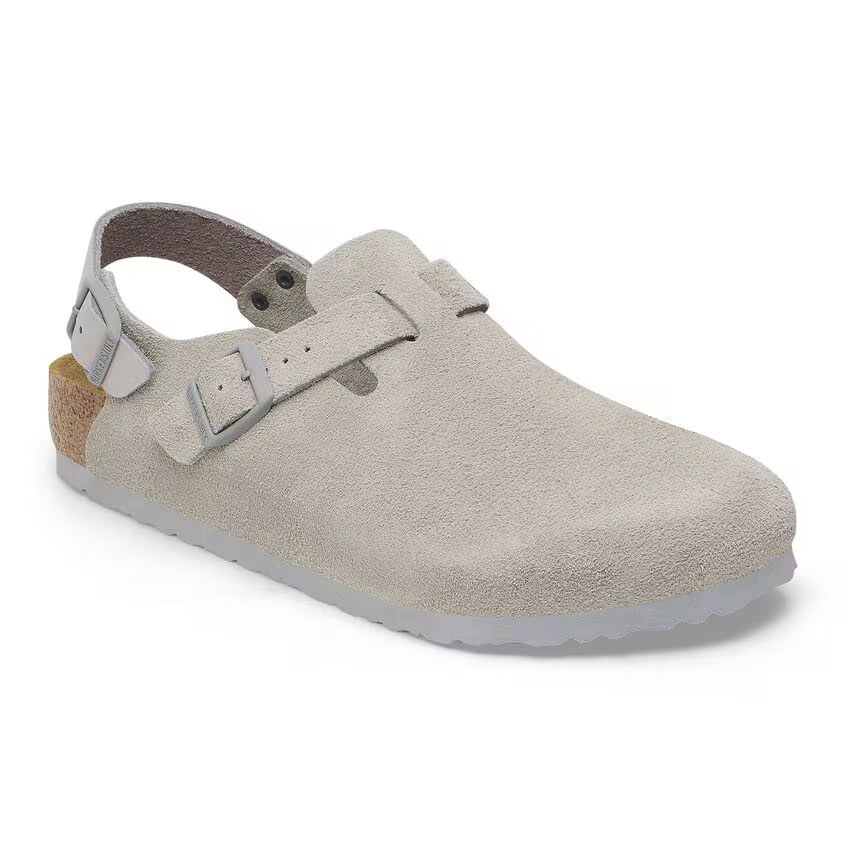 Tokio Classic Footbed : Stone Coin Suede