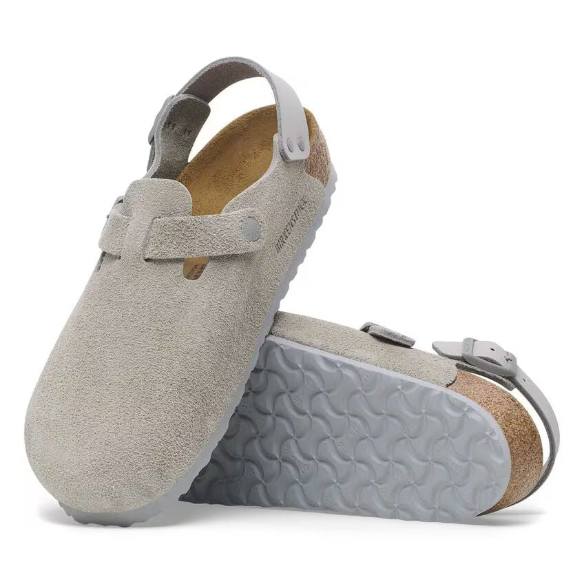Tokio Classic Footbed : Stone Coin Suede