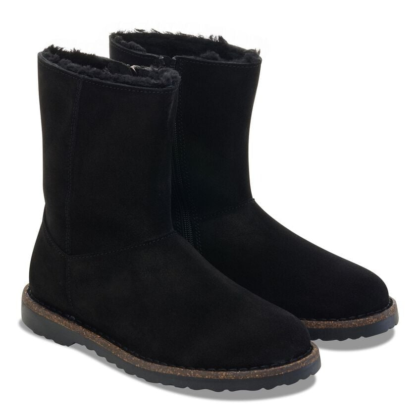 Uppsala Shearling  Zip : Black Suede