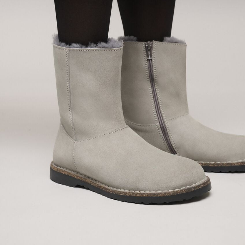 Uppsala Shearling Zip : Stone Coin