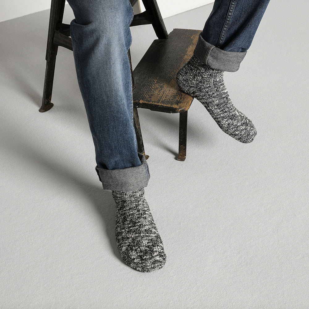 Cotton Slub Sock : Black/Gray